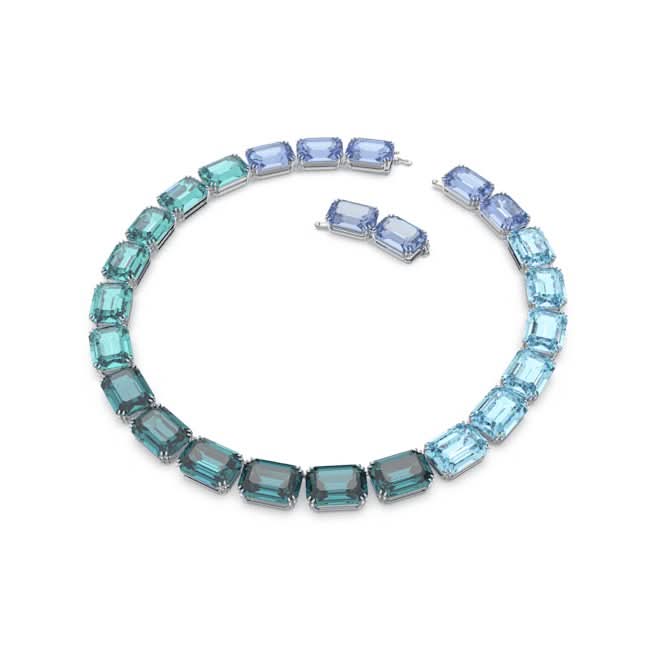 Millenia Octagon Cut Blue Rhodium Plated Necklace 5630369Swarovski5630369