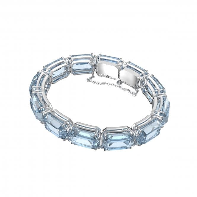 Millenia Octagon Cut Crystals Blue Rhodium Plated Bracelet 5614927Swarovski5614927