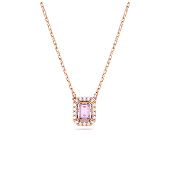 Millenia Octagon Cut Purple Rose Gold - tone Plated Necklace 5640291Swarovski5640291