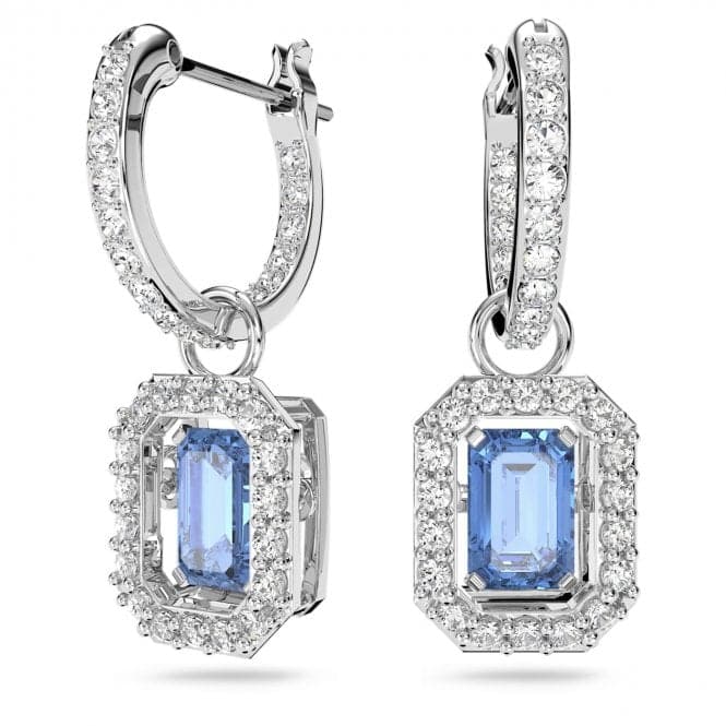 Millenia Octagon Cut Zirconia Blue Rhodium Plated Earrings 5619500Swarovski5619500