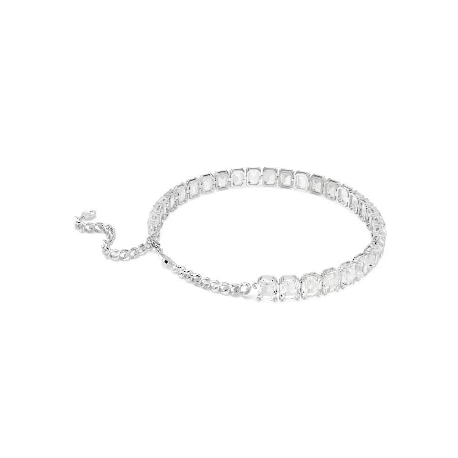 Millenia Rhodium Plated White Octagon Cut Crystal Choker 5696292Swarovski5696292