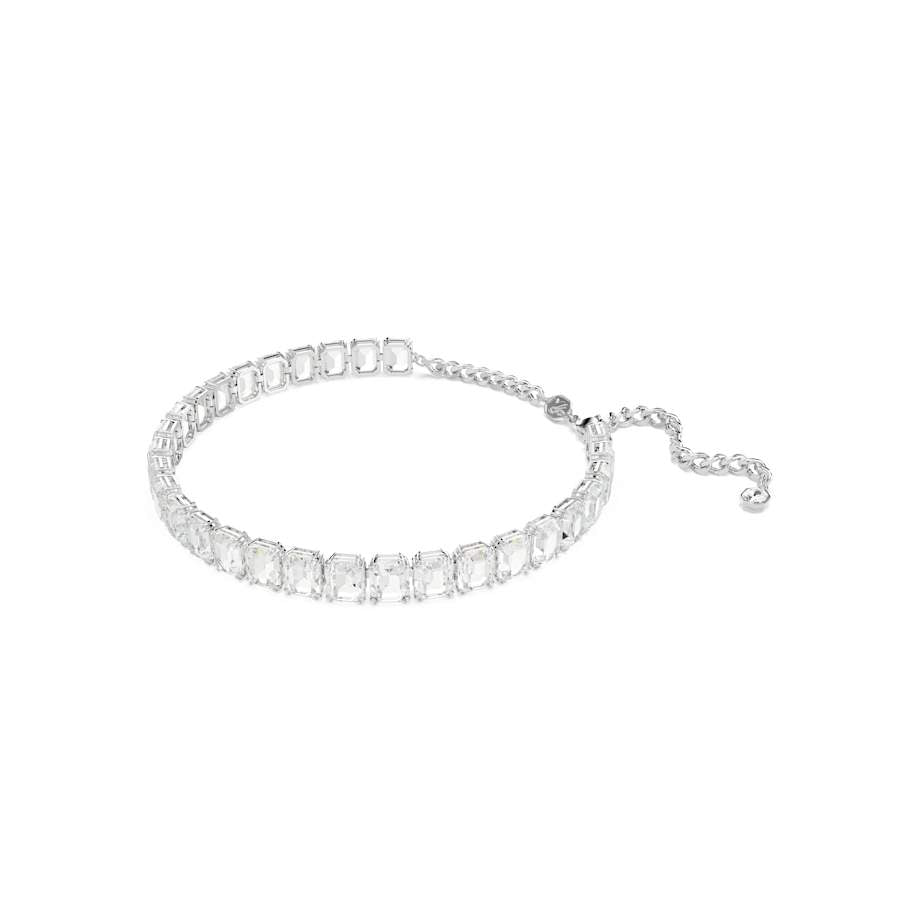 Millenia Rhodium Plated White Octagon Cut Crystal Choker 5696292Swarovski5696292