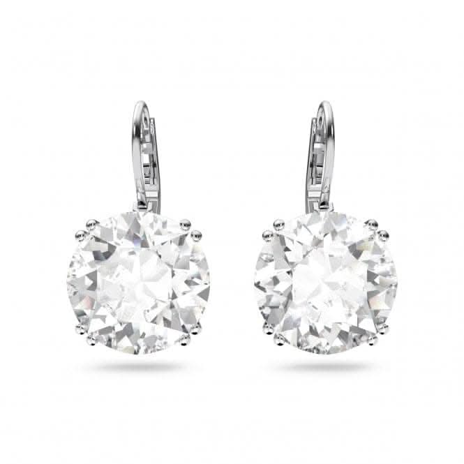 Millenia Round Cut Crystal White Rhodium Plated Earrings 5628351Swarovski5628351