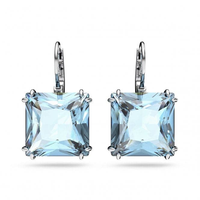Millenia Square Cut Crystal Blue Rhodium Plated Earrings 5619472Swarovski5619472