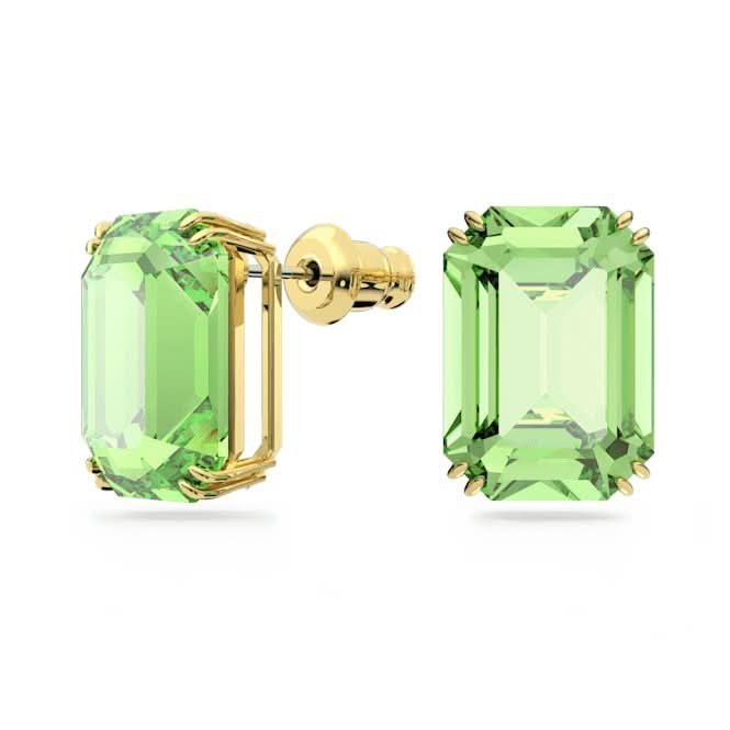 Millenia Stud Octagon Cut Green Gold - tone Plated Earrings 5638489Swarovski5638489