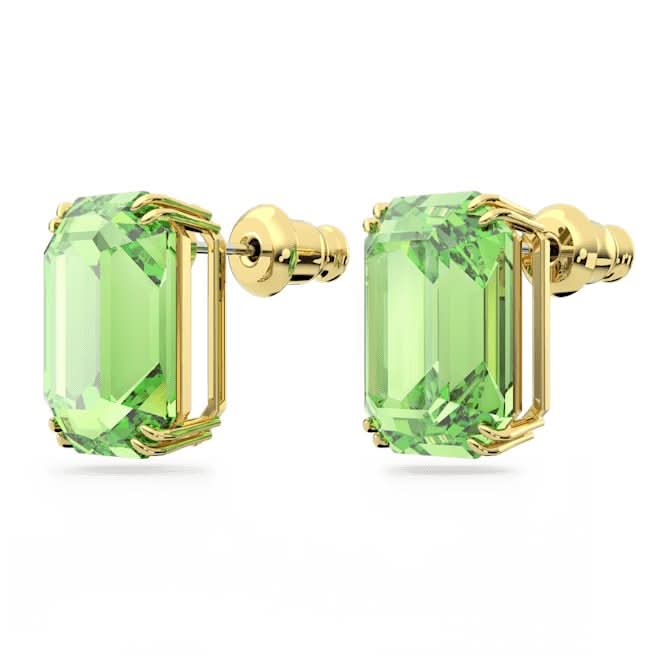 Millenia Stud Octagon Cut Green Gold - tone Plated Earrings 5638489Swarovski5638489