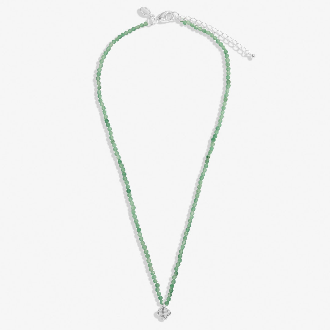 Mini Charms Aventurine Clover Silver Plated Necklace 8602Joma Jewellery8602