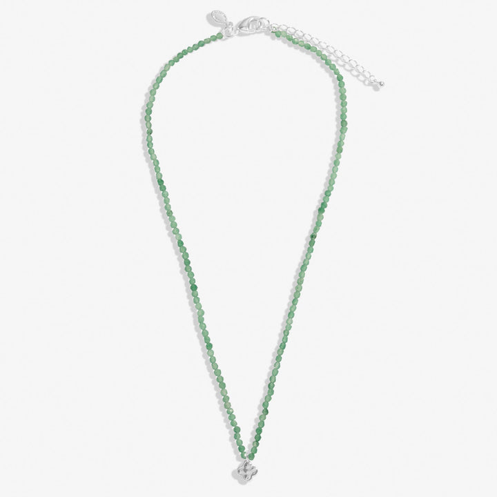 Mini Charms Aventurine Clover Silver Plated Necklace 8602Joma Jewellery8602