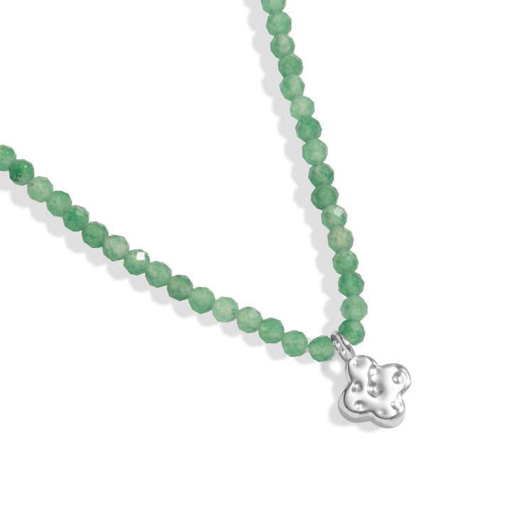 Mini Charms Aventurine Clover Silver Plated Necklace 8602Joma Jewellery8602