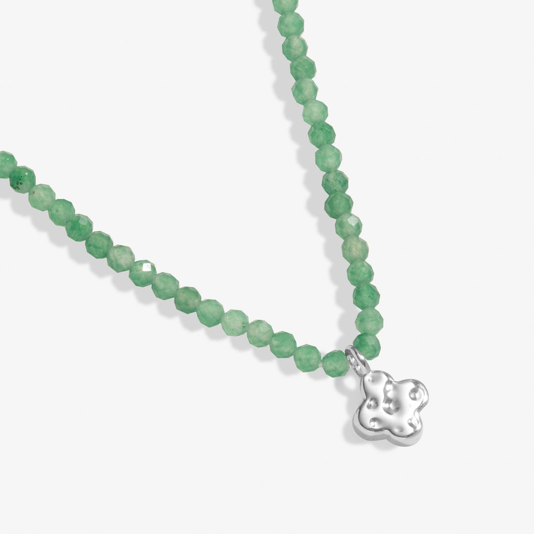 Mini Charms Aventurine Clover Silver Plated Necklace 8602Joma Jewellery8602