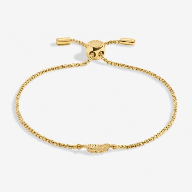 Mini Charms Feather Gold Plated 24.5cm Adjustable Bracelet 7136Joma Jewellery7136