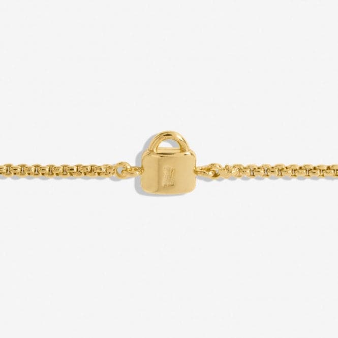 Mini Charms| Lock Gold Plated 24.5cm Adjustable Bracelet 7138Joma Jewellery7138