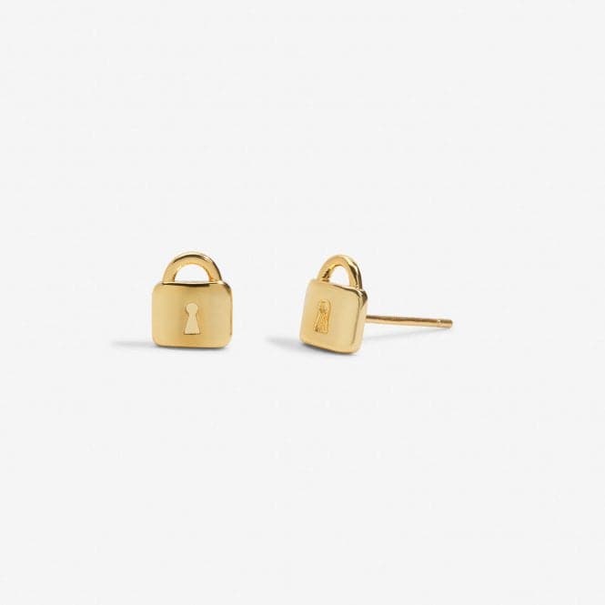 Mini Charms Lock Gold Plated Earrings 7058Joma Jewellery7058