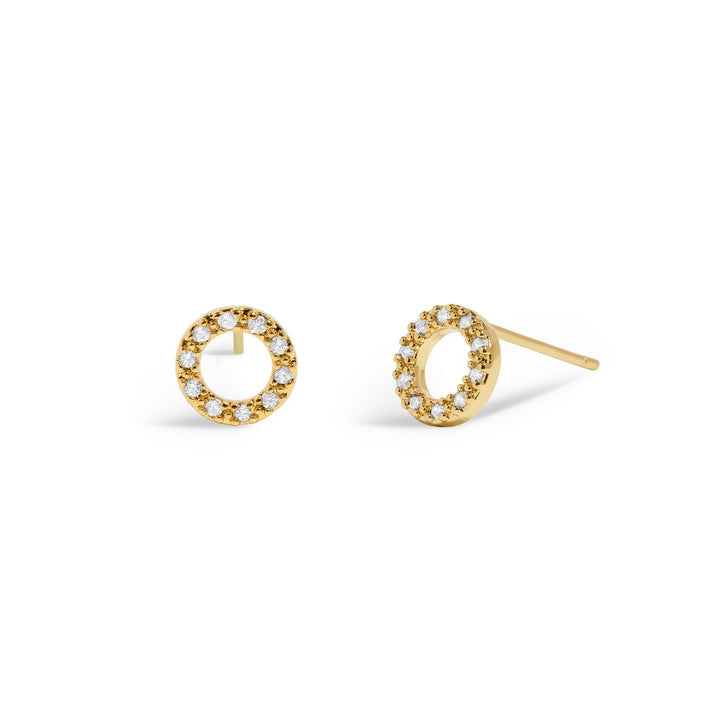 Mini Charms Pave Circle Gold Plated Earrings 7648Joma Jewellery7648