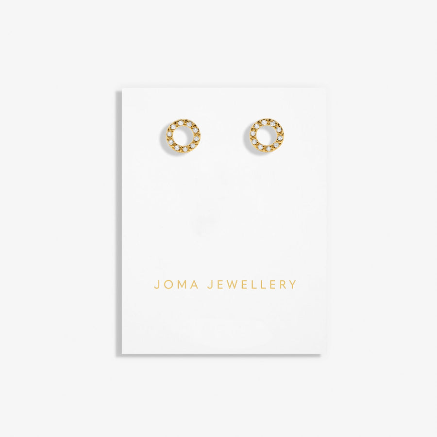 Mini Charms Pave Circle Gold Plated Earrings 7648Joma Jewellery7648