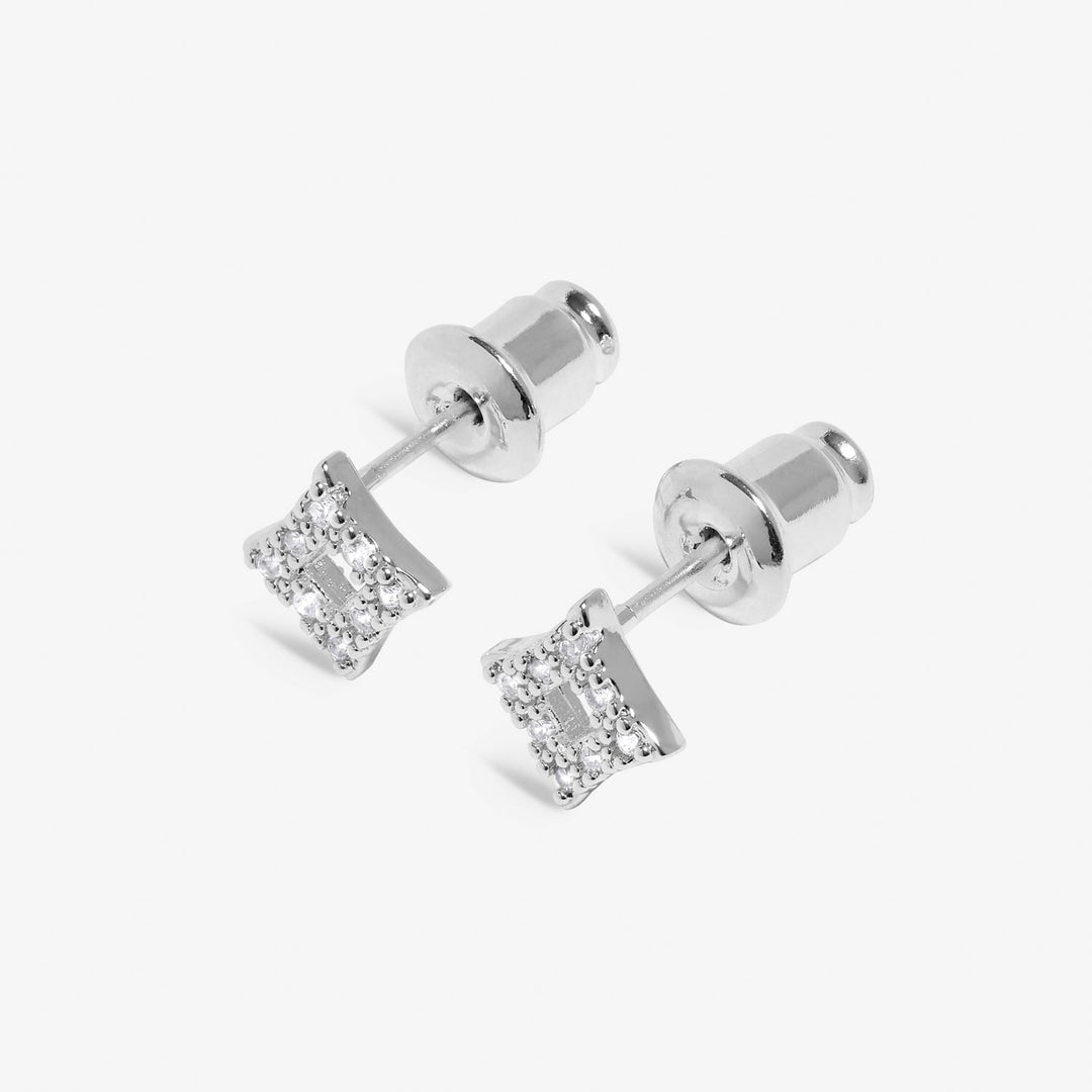 Mini Charms Pave Diamond Silver Plated Earrings 7645Joma Jewellery7645