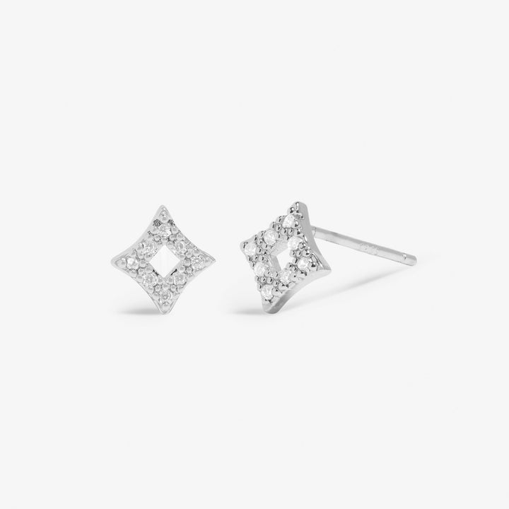 Mini Charms Pave Diamond Silver Plated Earrings 7645Joma Jewellery7645