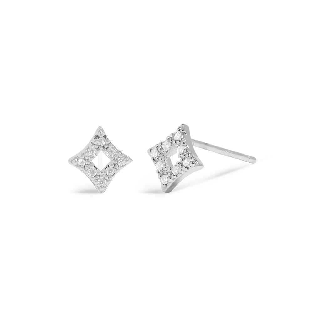 Mini Charms Pave Diamond Silver Plated Earrings 7645Joma Jewellery7645