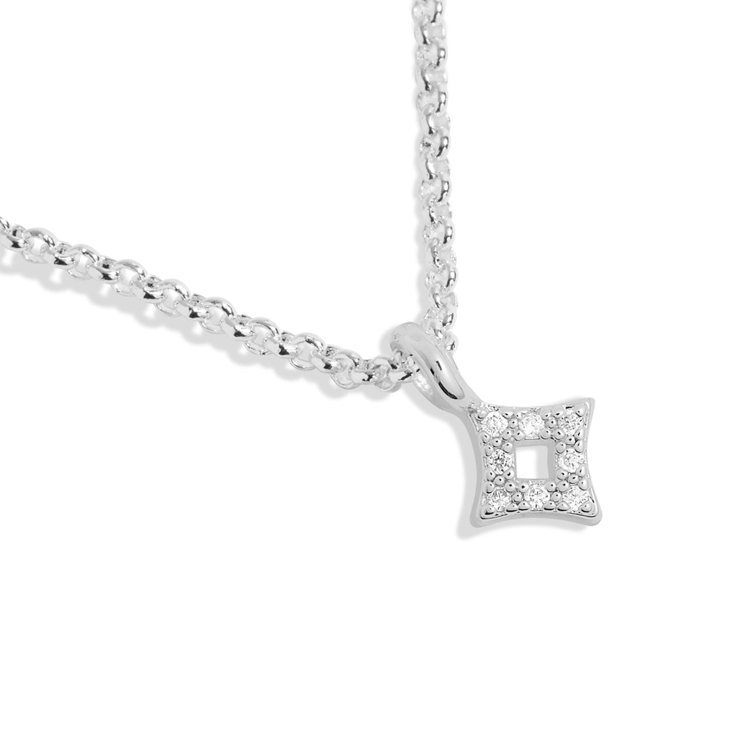 Mini Charms Pave Diamond Silver Plated Necklace 7633Joma Jewellery7633