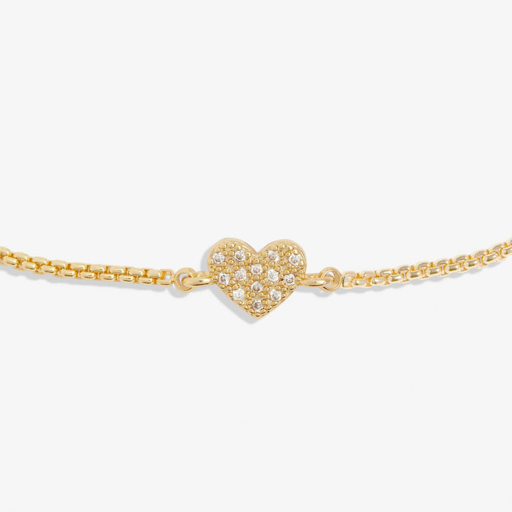 Mini Charms Pave Heart Gold Plated Bracelet 7638Joma Jewellery7638