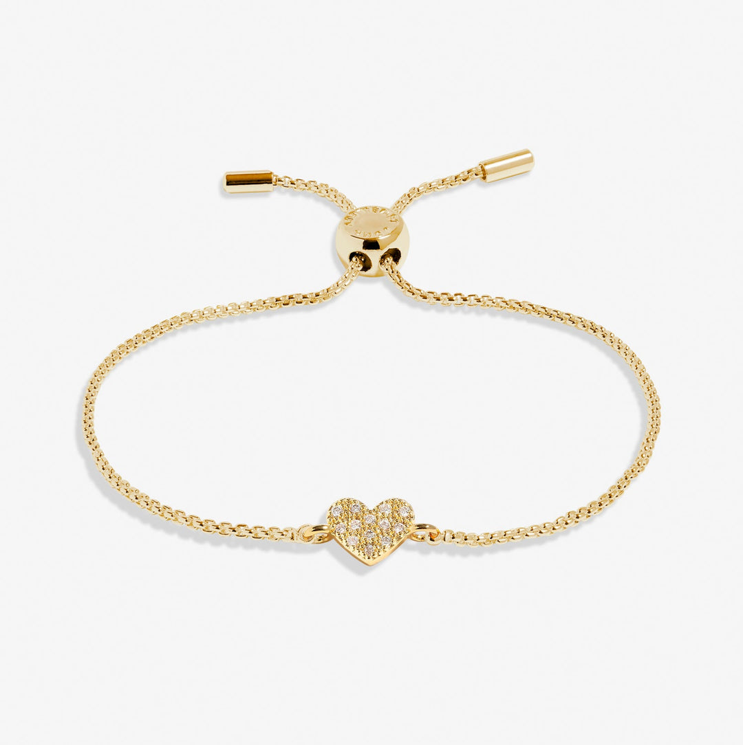 Mini Charms Pave Heart Gold Plated Bracelet 7638Joma Jewellery7638