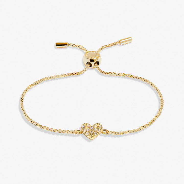 Mini Charms Pave Heart Gold Plated Bracelet 7638Joma Jewellery7638