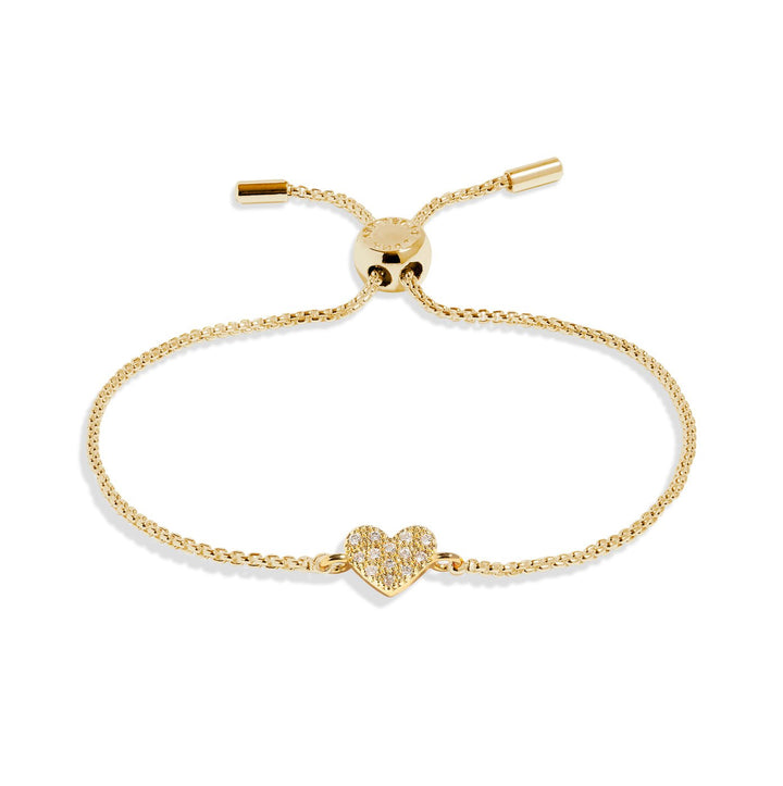 Mini Charms Pave Heart Gold Plated Bracelet 7638Joma Jewellery7638