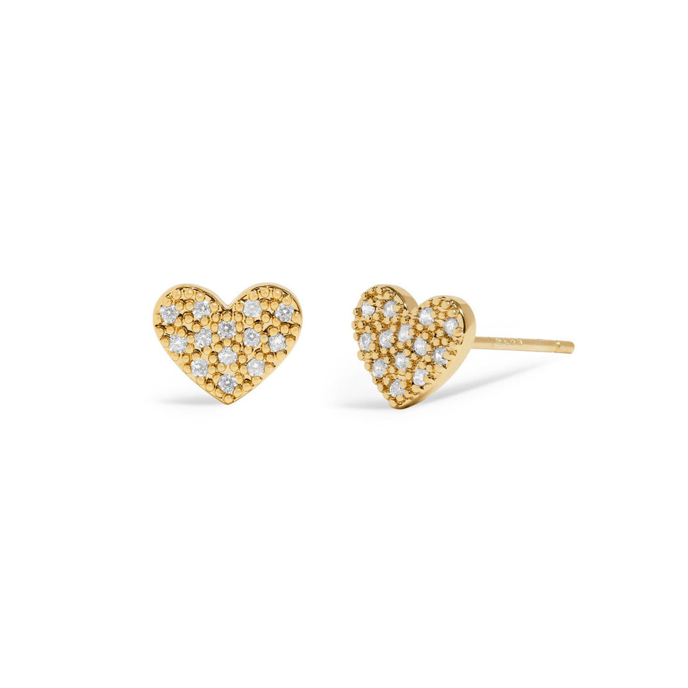 Mini Charms Pave Heart Gold Plated Earrings 7644Joma Jewellery7644