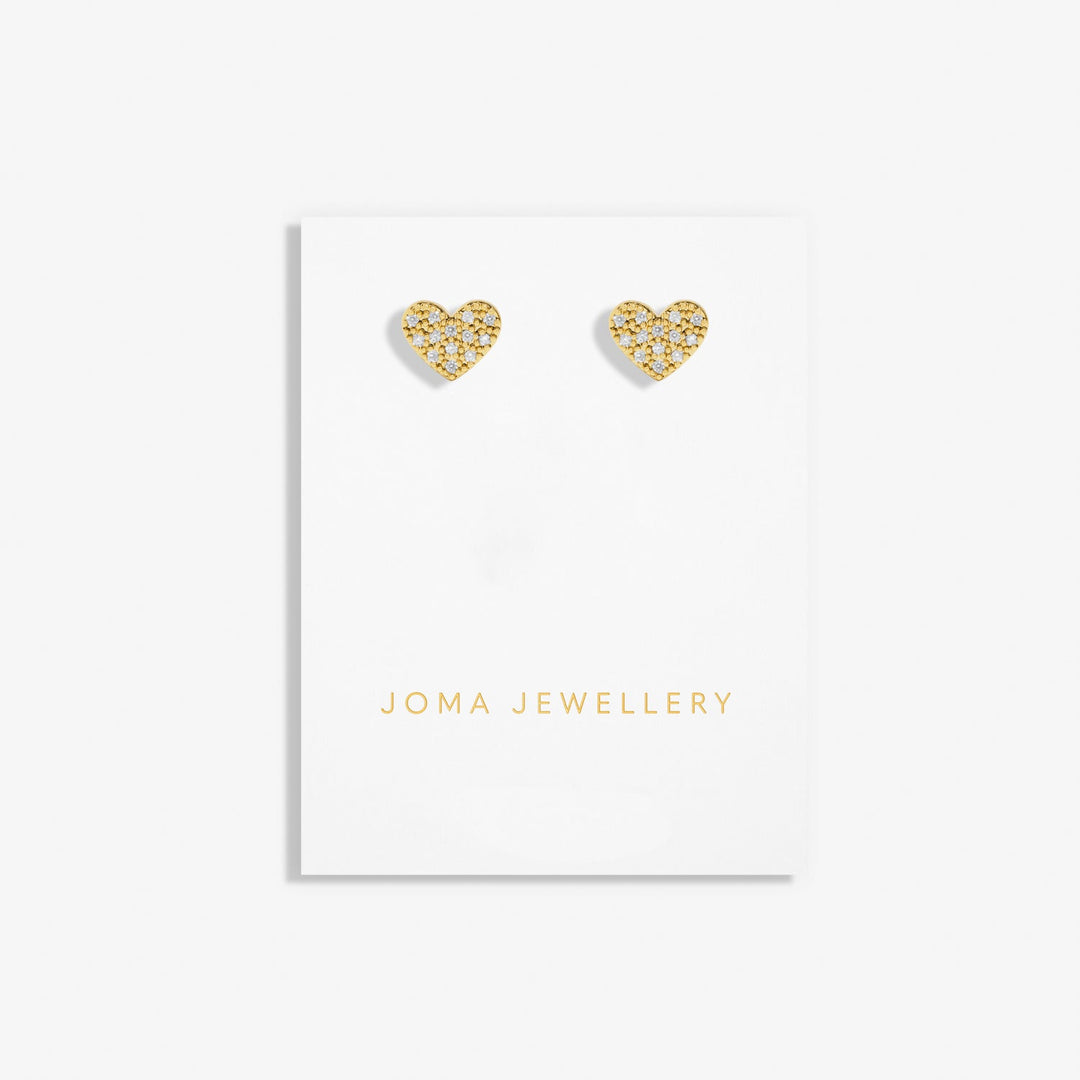 Mini Charms Pave Heart Gold Plated Earrings 7644Joma Jewellery7644