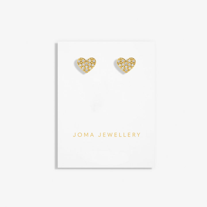 Mini Charms Pave Heart Gold Plated Earrings 7644Joma Jewellery7644