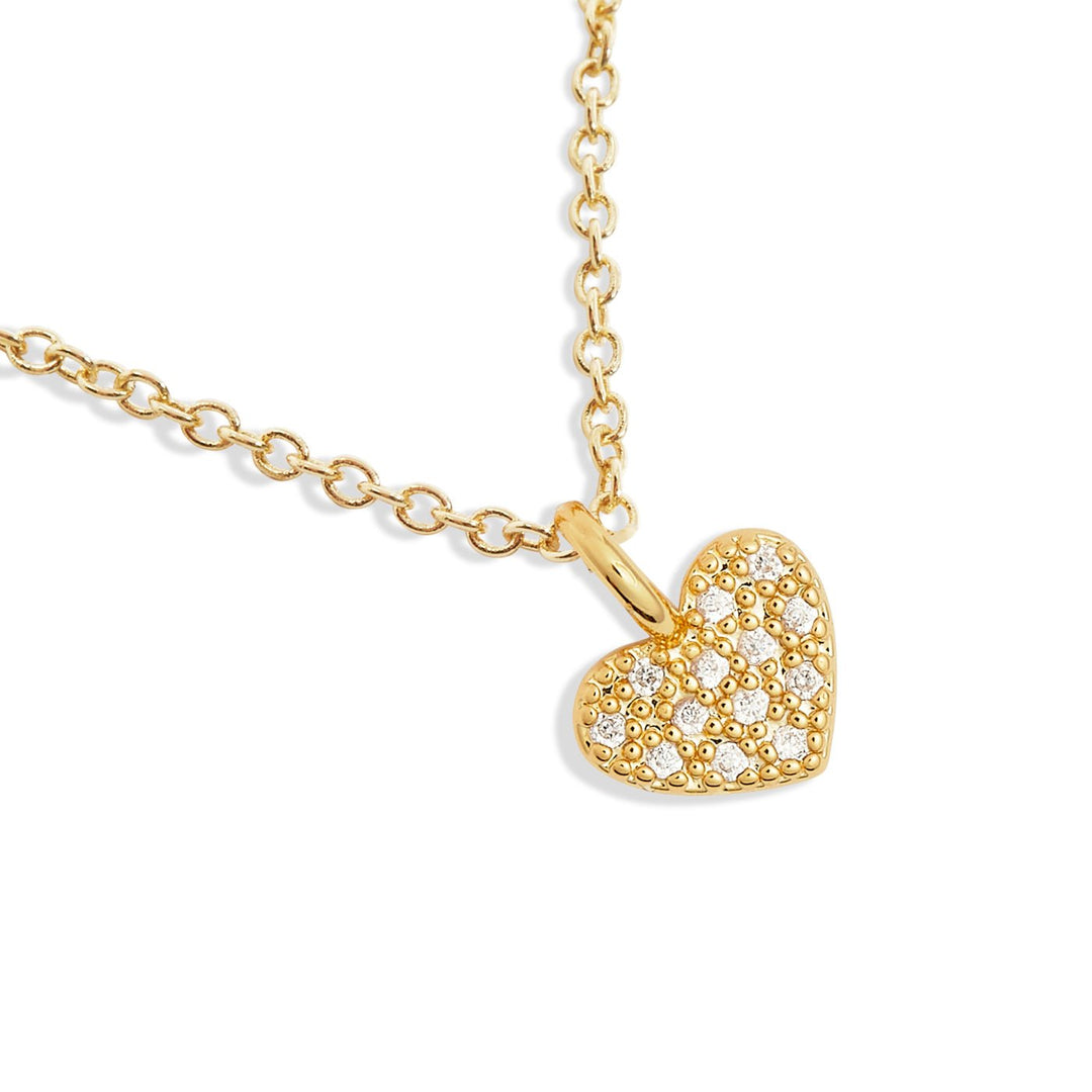 Mini Charms Pave Heart Gold Plated Necklace 7632Joma Jewellery7632