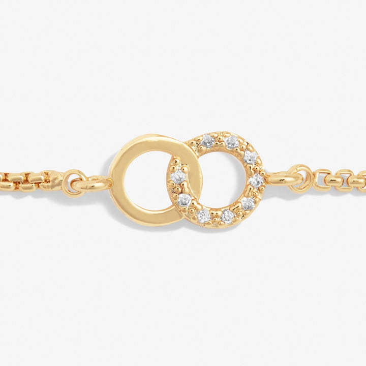 Mini Charms Pave Linked Circles Gold Plated Bracelet 7642Joma Jewellery7642