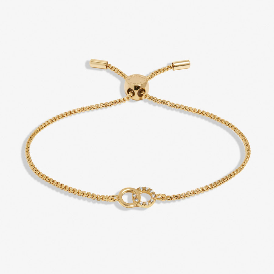 Mini Charms Pave Linked Circles Gold Plated Bracelet 7642Joma Jewellery7642