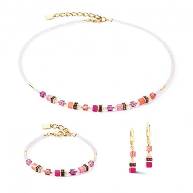 Mini Cubes Magenta Necklace 4565/10 - 0422Coeur De Lion4565/10 - 0422