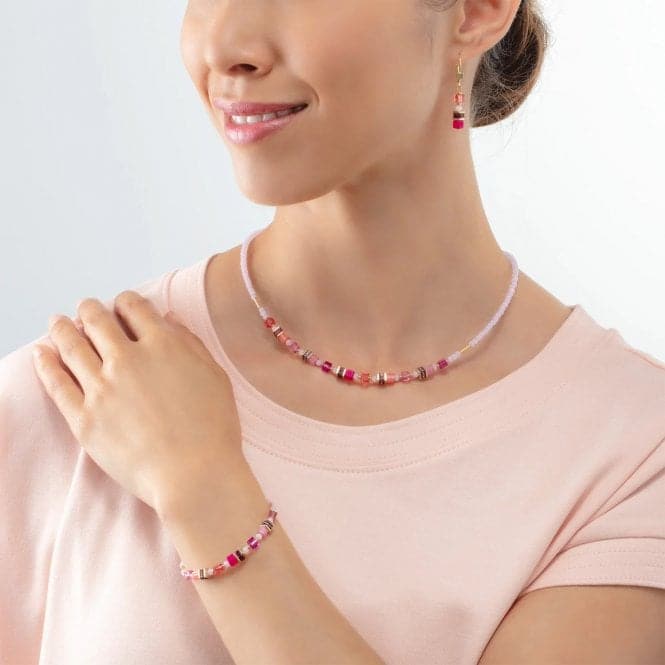 Mini Cubes Magenta Necklace 4565/10 - 0422Coeur De Lion4565/10 - 0422