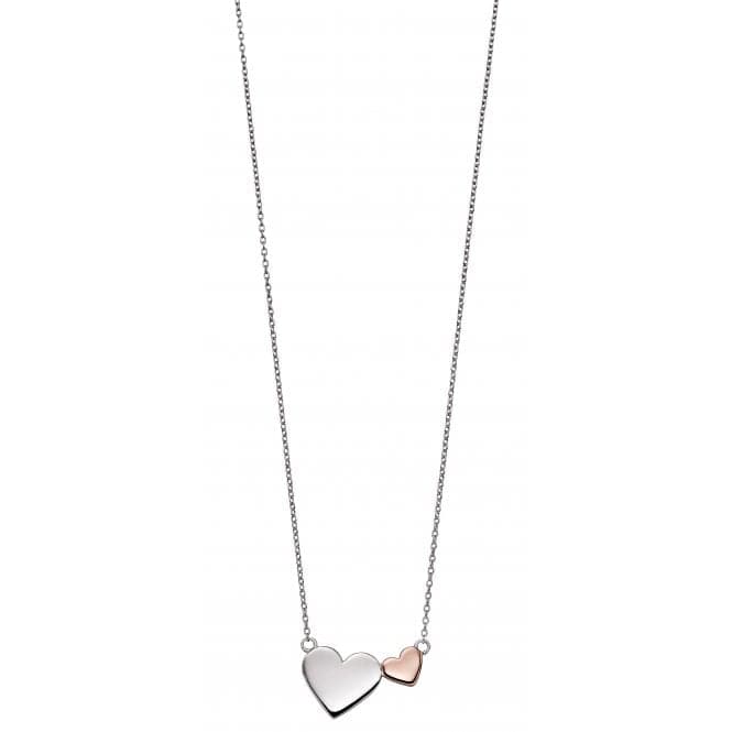 Mixed Metal Double Heart Necklace N4347Fiorelli SilverN4347