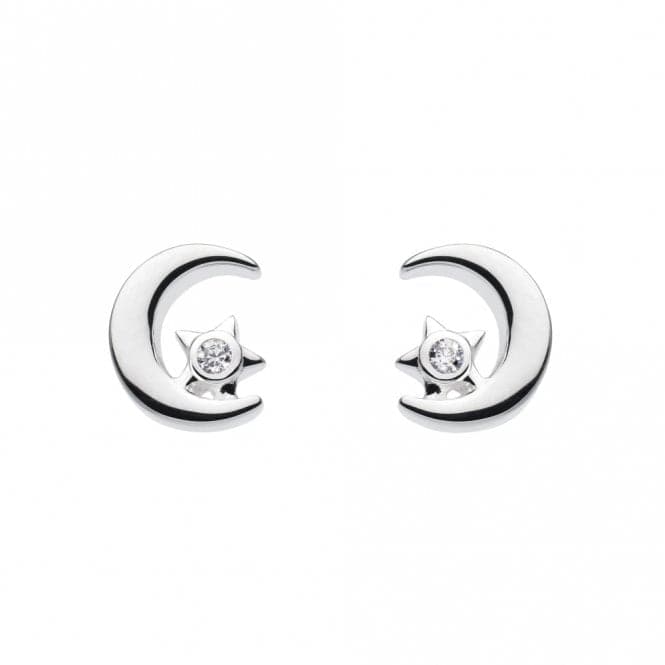 Moon and Star Zirconia Stud Earrings 3768CZDew3768CZ