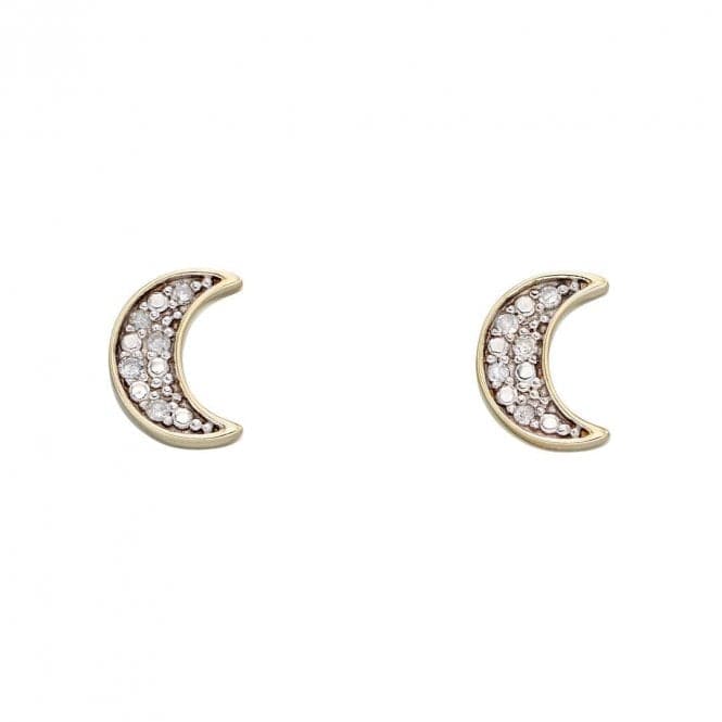 Moon Diamond Yellow Gold Stud Earrings GE2311Elements GoldGE2311