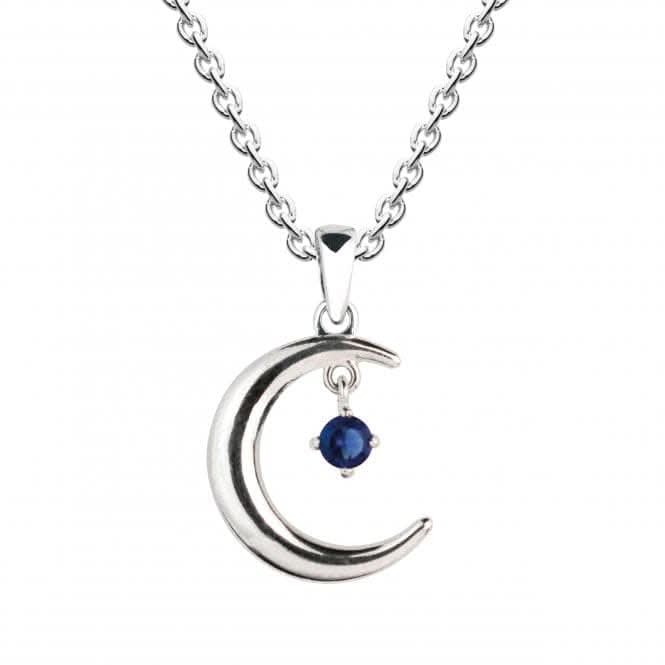Moon with Blue Zirconia Pendant 9428BLZDew9428BLZ
