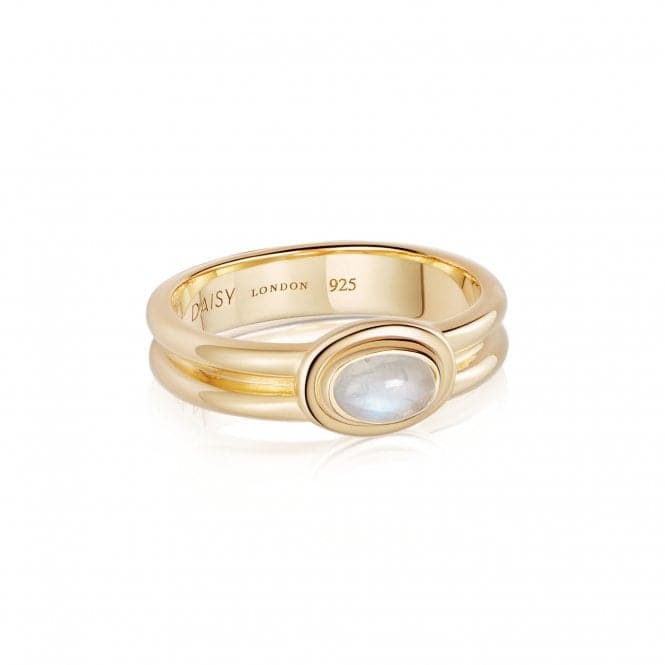 Moonstone 18ct Gold Plated Ring HR2001_GPDaisyHR2001_GP_L