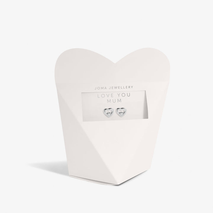 Mother's Day From the Heart Love You Mum Silver Plated Earrings 8567Joma Jewellery8567