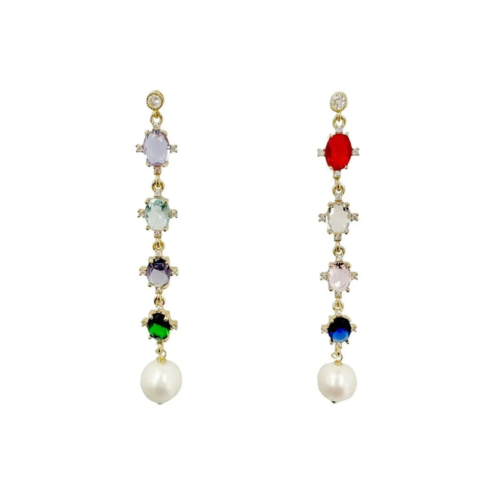 Rainbow Crystal Drop Earrings