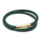 Multi Row Plaited Green Recycled Leather Bracelet B5429Fred BennettB5429