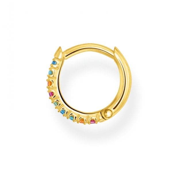 Multicolour Yellow Gold Mini Hoop Single Earring 12mm CR658 - 488 - 7Thomas Sabo Charm Club CharmingCR658 - 488 - 7