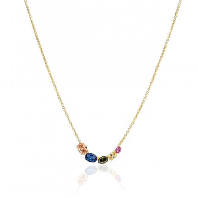 Multicoloured Zirconia Ellisse Cinque Necklace SJ - N2332 - XCZ - YGSif JakobsSJ - N2332 - XCZ - YG