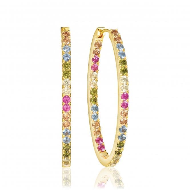 Multicoloured Zirconia Ellisse Medio Earrings SJ - E2313 - XCZ - YGSif JakobsSJ - E2313 - XCZ - YG