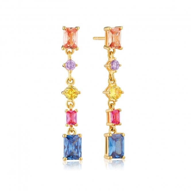 Multicoloured Zirconia Ivrea Cinque Earrings SJ - E12320 - XCZ - YGSif JakobsSJ - E12320 - XCZ - YG