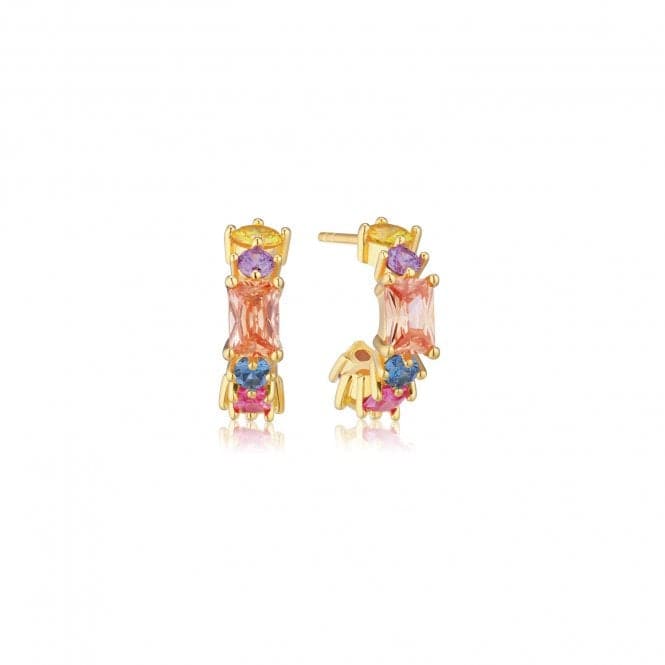 Multicoloured Zirconia Ivrea Creolo Piccolo Earrings SJ - E12311 - XCZ - YGSif JakobsSJ - E12311 - XCZ - YG