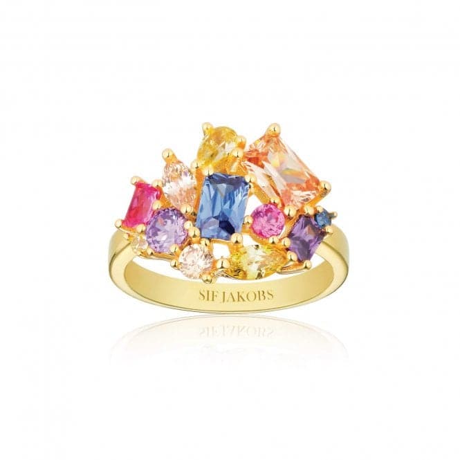 Multicoloured Zirconia Ivrea Grande Ring SJ - R12331 - XCZ - YGSif JakobsSJ - R12331 - XCZ - YG - 50