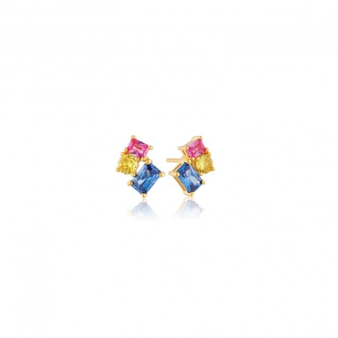 Multicoloured Zirconia Ivrea Tre Earrings SJ - E12306 - XCZ - YGSif JakobsSJ - E12306 - XCZ - YG